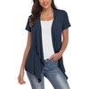 Exchic Women's Open Front Cardigan Irregular Hem Short Sleeve Outfits