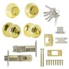 Keyed Alike Door Knob Combination Deadbolt in Polished Brass,Entry Door