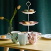 BTaT- Floral 3 Tier Cake Stand, Porcelain, Pastel Pink with