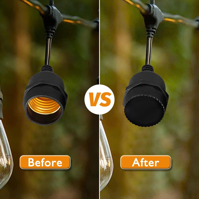 Light Socket Caps, Bulb Socket Safety Covers for String Lights,
