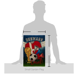 World Cup Danish Flags Burlap Banner Home Decor Wall Art Patio Lawn Front Porch Room Decorations Outdoor Tapestry Yard Sign FIFA Soccer Gifts Sports Fan Party Trophy Game Football Goal Made In USA