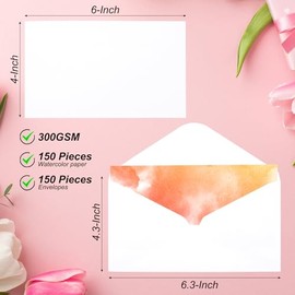 PATIKIL 100 Juegos de Tarjetas de Acuarela de Algodón Puro 140lb/300 GSM con Sobres para Pintura Artística y Notas de Agradecimiento Creativas 4x6 Pulgadas