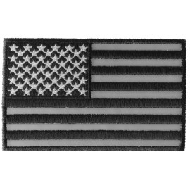 Ivamis American Flag Black and Reflective 4 Inch Patch- 4x2.5 inch - P4104