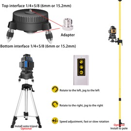 Motorized Remote-Control Rotating Base for Laser Levels – 360° Rotation, Adjustable Speed, and Fine-Tuning for Precision Alignment