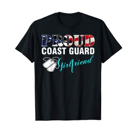 Vintage Proud Coast Guard Girlfriend With American Flag Gift T-Shirt