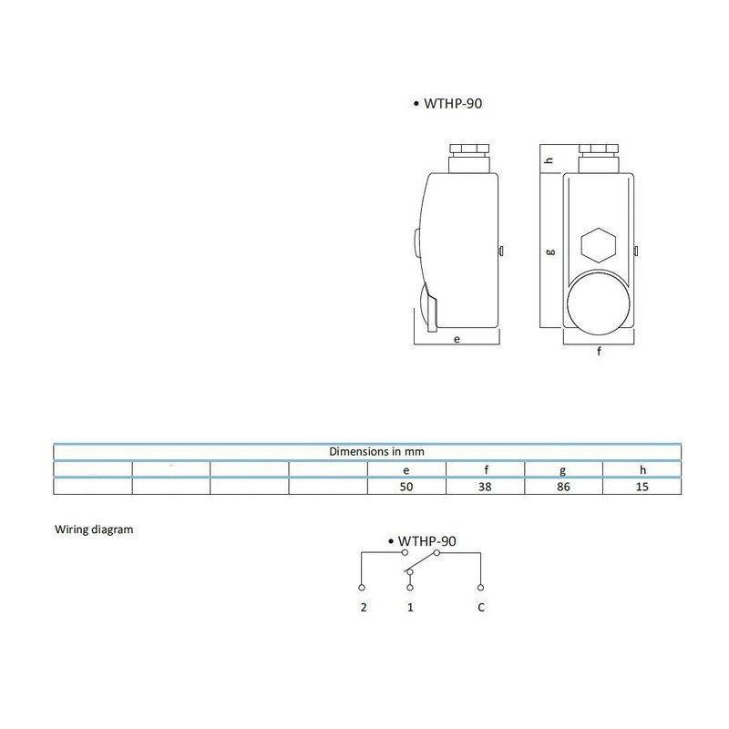 THERMIS Anlege Thermostat WTHP 90 Adjustment Range from 0° to