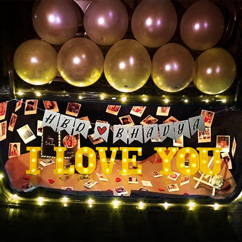 IFNCPF I Love You Light Up Letters Proposing Decorations Set