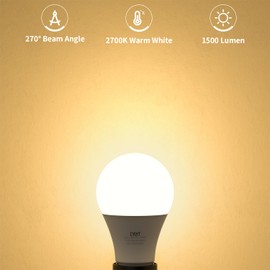 CYLYT 100W Equivalent Bright LED Light Bulbs, Warm White 2700K A19 Lightbulbs, Focos LED para Casa, for Kitchen Bedroom Indoor Outdoor, 1500 Lumens, E26 Standard Base, Non-Dimmable, 4-Pack, 13 Watts