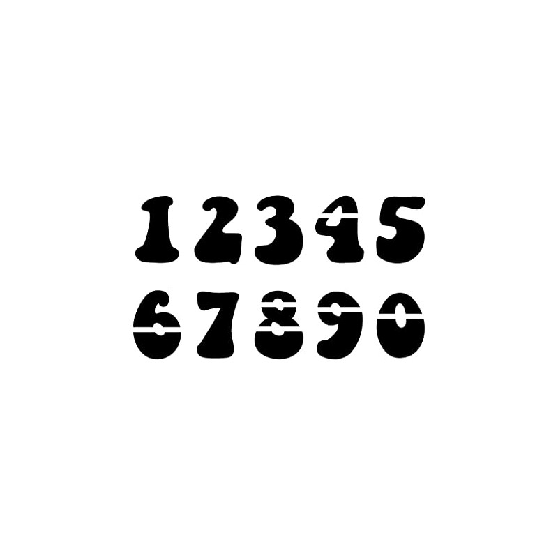 GROOVY TIME Numbers Stencil - 3 Inch Basic 60s 70s