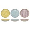 Bloomingville Patrizia Small Plates Blue Yellow Purple Ceramic Set of
