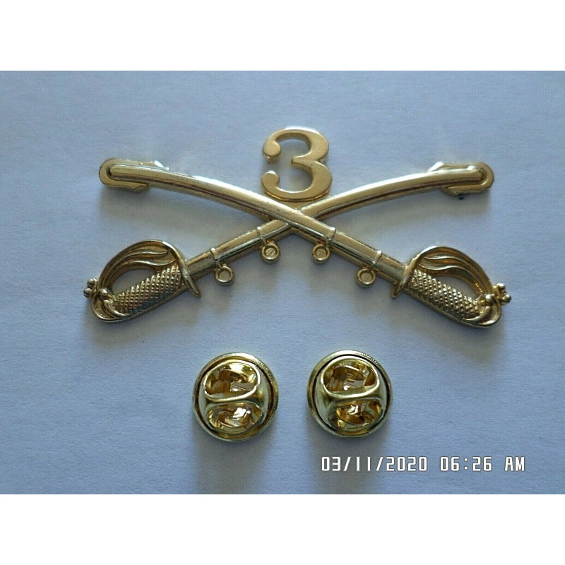 3rd CAVALRY SWORDS SABERS MILITARY HAT PIN 3rd CAVALRY REGIMENT