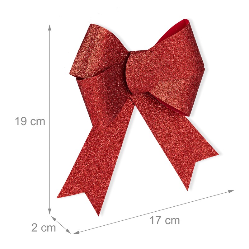 Relaxdays Bow, Set of 10, Large Decorative Bow, Birthday, Christmas,