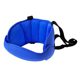 Correa de apoyo para la cabeza del asiento de coche, alivio ajustable para el cuello del niño, soporte para la cabeza de bebés y bebés (azul)