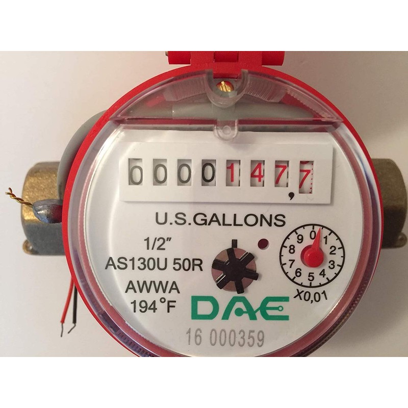 DAE AS130U-50RP 1/2" Hot Water Meter with Pulse Output, Measuring