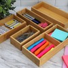 Elama 5 Piece Bamboo Wood Drawer Organizer Tray, Utensil Storage,