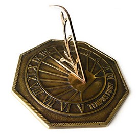 Brass Classic Octagonal Sundial Gift 10-Inch Diameter Beauty and Style to Your Outdoor Sundial
