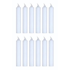 12 Pack Unscented Jumbo Candles 9" x 1½" Including The Booklet Candle Factoids Trivia & Safety Guidelines Made in The USA (White)