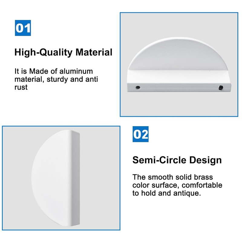 INCREWAY Drawer Pulls Crescent Moon Drawer Handles Aluminum Alloy Half