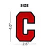 1 PCS 4.0" Red Chenille Letter Patch with Black Edge,