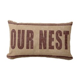 FAVDEC Decorative Our Nest Pillow Cover 12 Inches x 20 Inches, Rustic Style with Our Nest Lumbar Throw Pillow Cover, Cover only