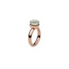 Qudo Firenze White Topaz Rose Gold Coloured Ring with White