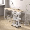 SimpleHouseware 3-Tier Kitchen Cart Multifunctional Rolling Utility Cart with Hanging