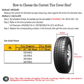 MOONET Tire Covers for RV Wheel (2 Pack Silver), Oxford Waterproof UV Sun Protectors for Motorhome Boat Trailer Camper Van SUV, D99cm x H28cm for Diameter 36"-39"
