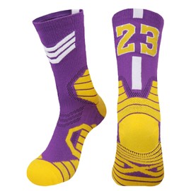 LSUDFHE Basketball Socks 1 Pairs,Compression Socks, Athletic Socks, Sport Socks for Men & Women, Running, Climbing