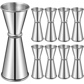 9 Pcs Jigger for Bartending, Double Cocktail Jigger Japanese Jigger 2 oz 1 oz Stainless Steel Measuring Cup Shot Pourer Measuring Tool for Home Bar Bartending Party