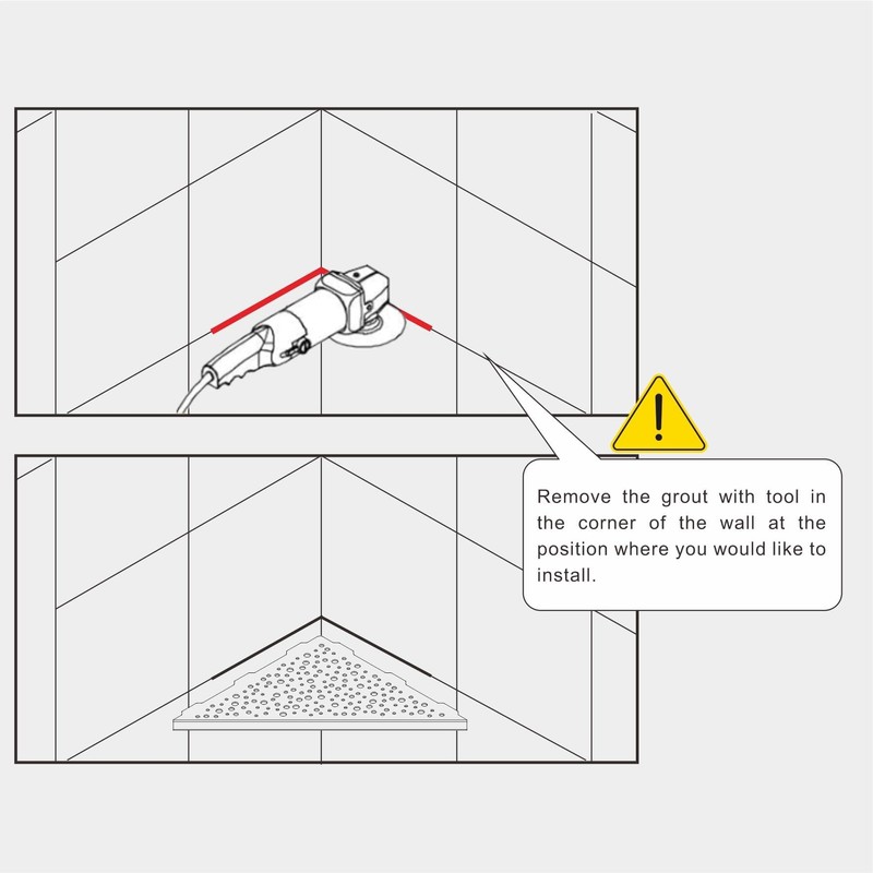 HIDROP 10" Brushed Nickel Corner Shower Shelf, No Drill 304