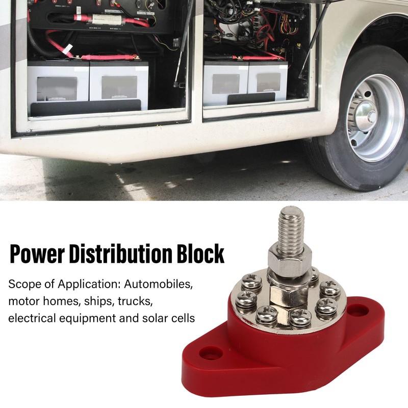 Power Distribution Block 8 Terminal 3/8in Stud DC48V 180A Universal