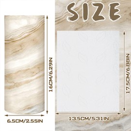Geyoga 4 Pack Car Tissue Holder Marble Print Car Tissues Cylinder Round Paper Boxes with 50 Facial Paper Towel Per Box for Brown Refill Round Container for Home Office Travel Gift(Brown)