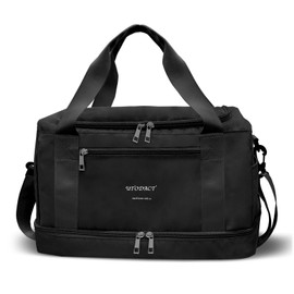 Foldable Travel Duffel Bag, 40x20x25 Hand Luggage Bag, Underseat Bag, Cabin bag, Gym Bag, Weekend Travel Bags, Weekender Overnight Bag for Women and Men, Carry on Bags for Planes (Black)