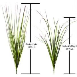 MISSWARM 12PCS Artificial Grass Plant, Artificial Shrubs Wheat Grass, Artificial Greenery Stems Fake Weed for Room Indoor Home Decor, Artificial Tall Grass Artificial Plants for Outdoor Decor