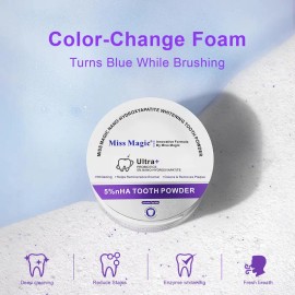 Teeth Whitening Tooth Powder – Color-Correcting Formula with  Purple  Hydroxyapatite & 6 Probiotics, Toothpaste Booster for Daily Oral Hygiene