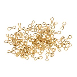 shangmu 100 Pieces Alloy Brass Fishing Sinker Eyes Loops Eyelets Swivels Clip Suit for Lead Weight Mold Fishing Tackle (S)