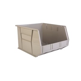 Hudson Exchange 18" x 16.5" x 11" Plastic Stackable Storage Bin and Hanging Container, Stone