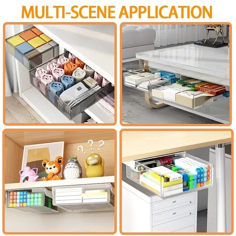 Closiq Desk Drawer Organizer – Self Adhesive Hidden Compartments for