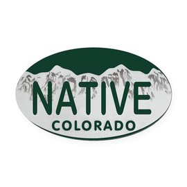 CafePress Native Colo License Plate Oval Car Magnet, Euro Oval Bumper Magnet