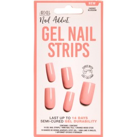 Ardell Nail Addict Gel Nail Strips - Cherry Blossom, Cures with LED/UV Lamp, Lasts Up To 14 Days, 1-pack