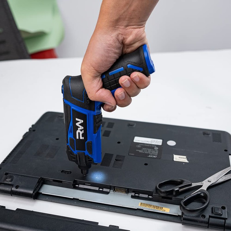 RealWork Electric Screwdriver, 4V Cordless screwdriver with rechargeable 1500mah Li-ion