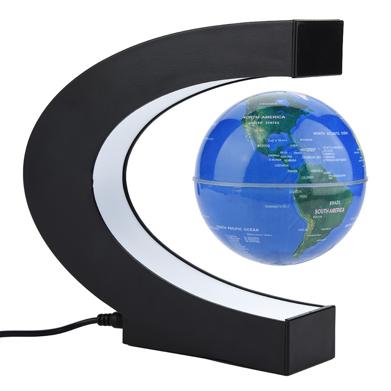 Floating Globe Magnetic Levitation Rotating Globe with Colorful LED Light