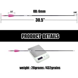 BOWSOUL 31“ Archery Arrows Training Practice Target Arrows for Kids Youth or Beginners Safe Blunt Points Durable Shaft on Recurve Bows Youth Bow and Longbows(Pack of 12) (Pink White)