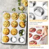 E-far Muffin Pan 12-Cup, Stainless Steel Cupcake Pan Metal Muffin