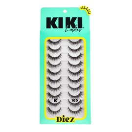 Kit Viral Delineador Ultra Mate Ivy Cosmetics, Pestañas Kiki Lashes, Pegamento Tarsparente Gugu Lashes (10D)