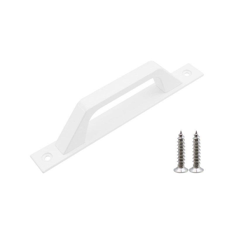 Semetall Sliding Barn Door Handles,6.9" Hole Center Pull with Screws,Aluminum,White