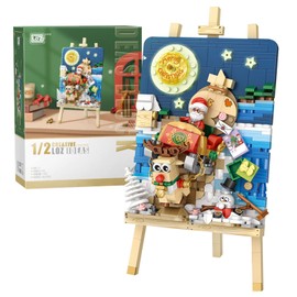 MEIEST Mini Building Blocks Cute 3D Painting Model Set, Simulation Particles Stereoscopic Painting Collection Building Brick Toy, Home Decor, 14+ (Sledge)