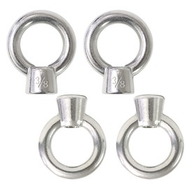 NIDAYE 3/8" UNC Marine Grade Lifting Eye Nut, 316 Stainless Steel Threaded Nut Fastener, 4 Packs