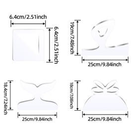 Charcuterie Board Templates, 4pcs Acrylic Router Template, 5mm Christmas Clear Cut Board Woodworking Handle Templates, Angled Curvy Tracing Stencils Guide Tools for Kitchen. (Gift)