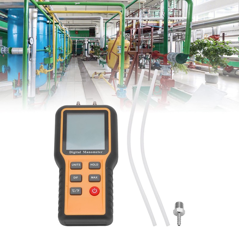 Handheld Digital Manometer, Portable Differential Pressure Gauge Meter for HVAC